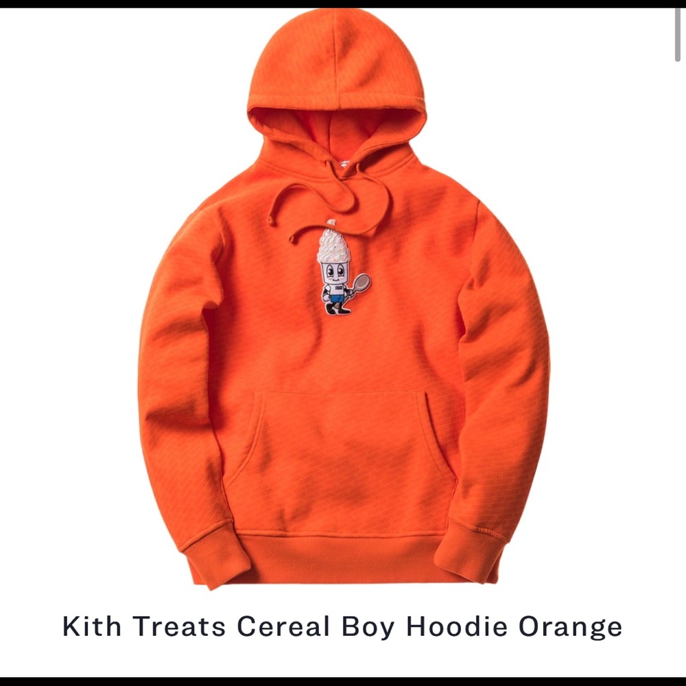 Kith Orange Hoodie with Cereal Boy Patch